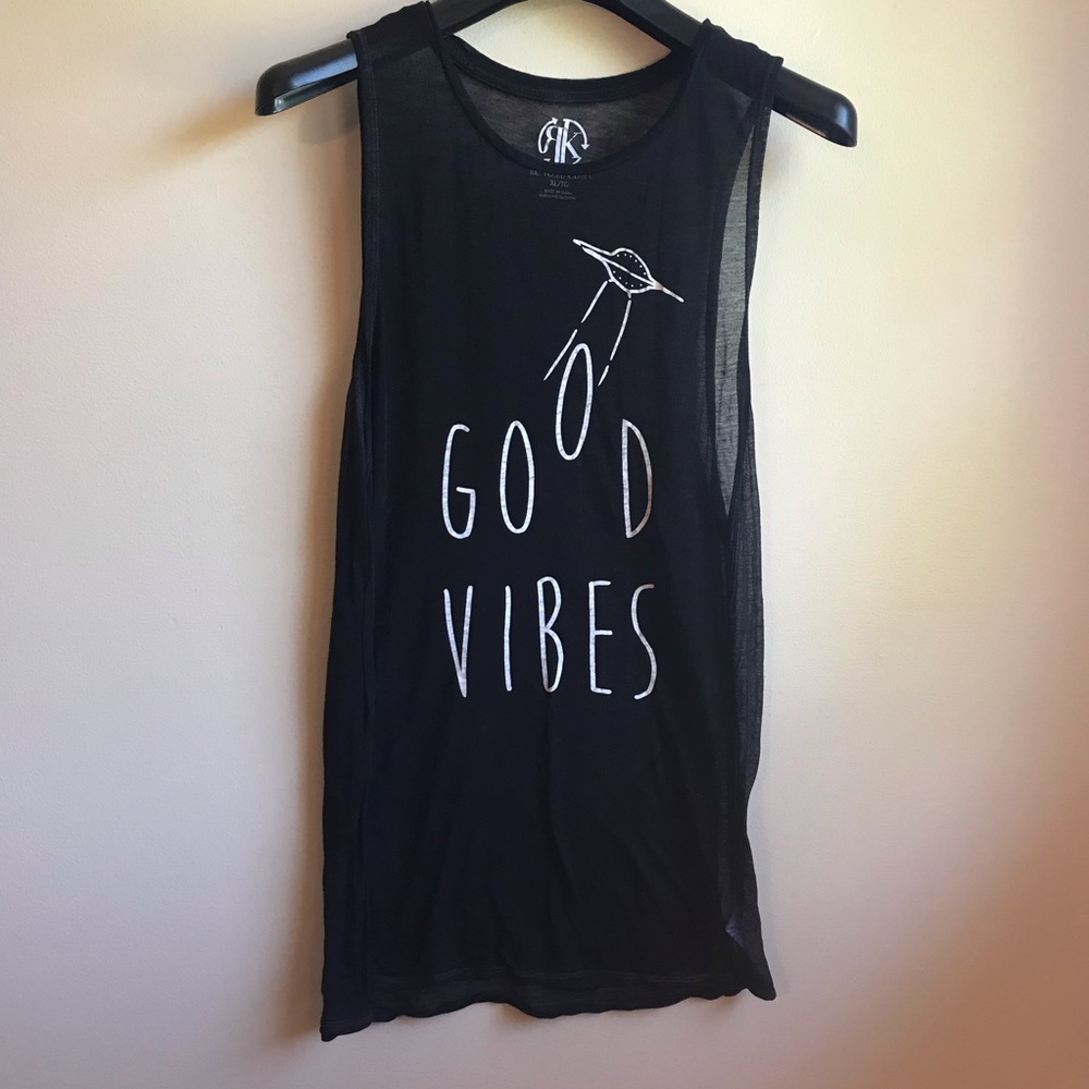 Long Sheer Good Vibes Tank